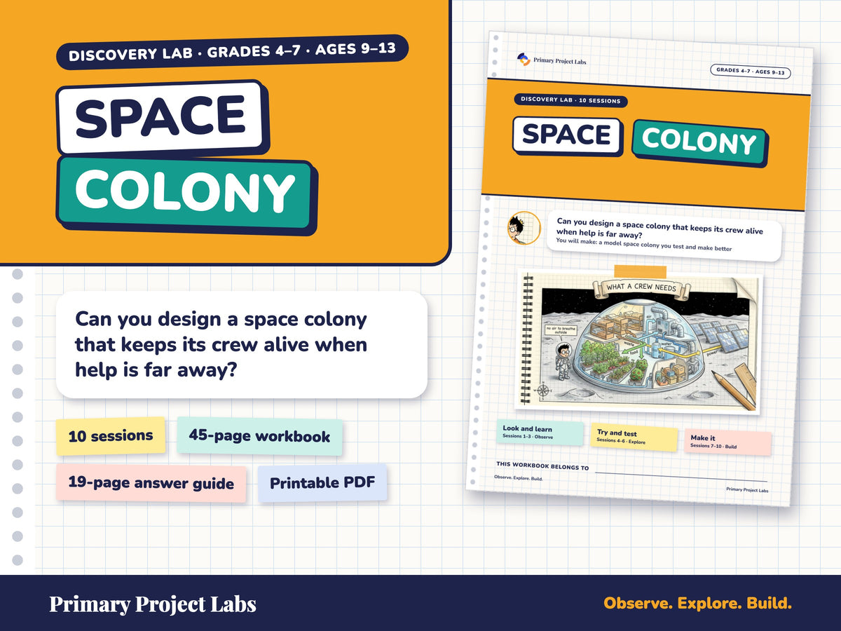 Space Colony Discovery Lab field-notebook cover
